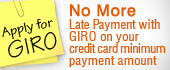 Apply for GIRO on your credit card minimum payment amount
