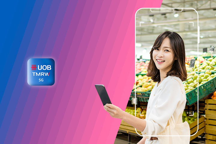 Scan to pay with UOB TMRW and get S$5 cashback on groceries weekly