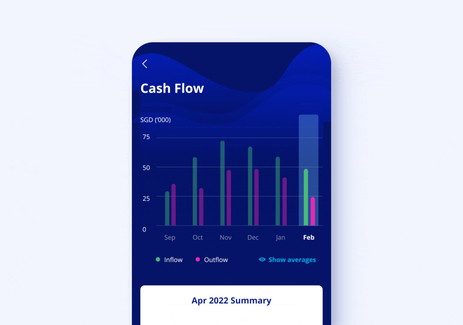 View your cash flow with an interactive dashboard 