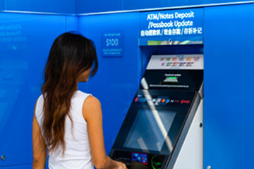 Deposit at any UOB cash deposit machine