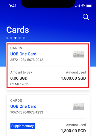 Select your card