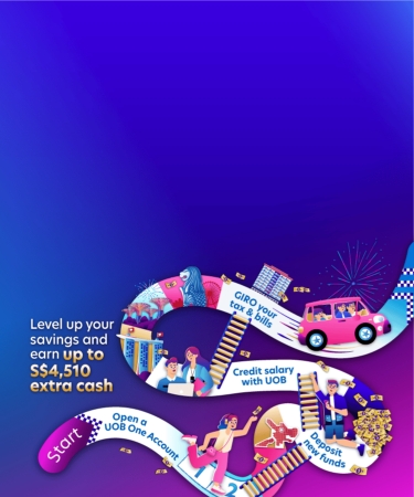 Save and transact with UOB to get up to S$4,510 cash*​