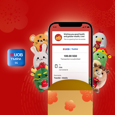 Send e-Hongbaos on UOB TMRW to win plushie charms, flight credits & more!