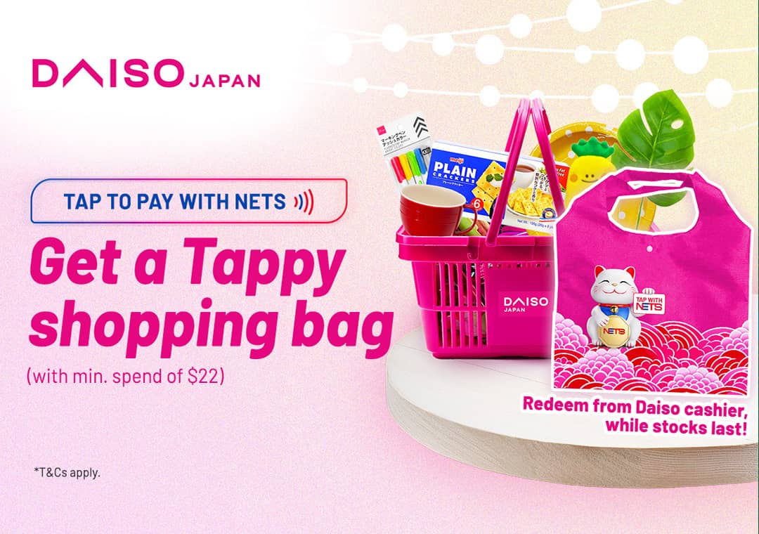 Tap to pay at Daiso and collect this limited-edition Tappy shopping bag