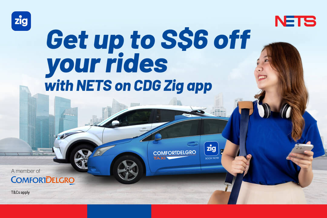 Enjoy discounts off your ride with NETS x CDG Zig