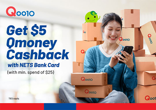 Get $5 Qmoney Cashback with NETS on Qoo10 app
