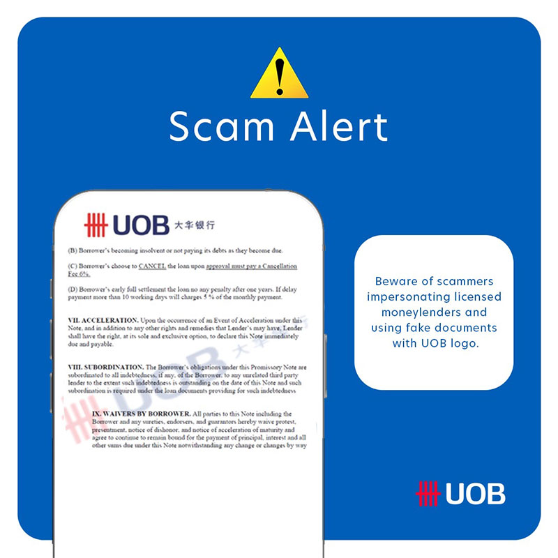 Is this a legitimate loan document from UOB? 