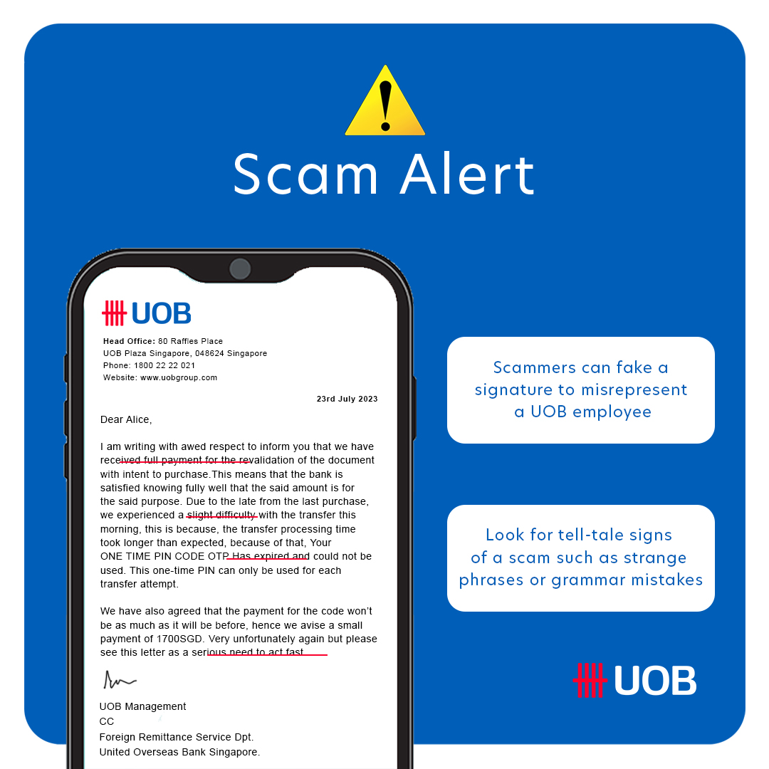 Is this a legitimate document from UOB?