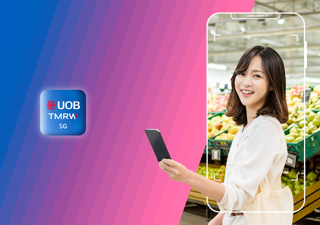 Scan to pay with UOB TMRW and get S$5 cashback on groceries weekly