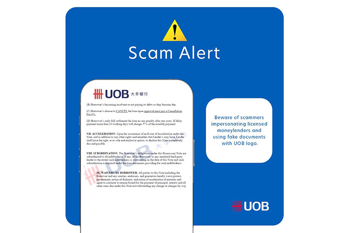 Is this a legitimate loan document from UOB? 