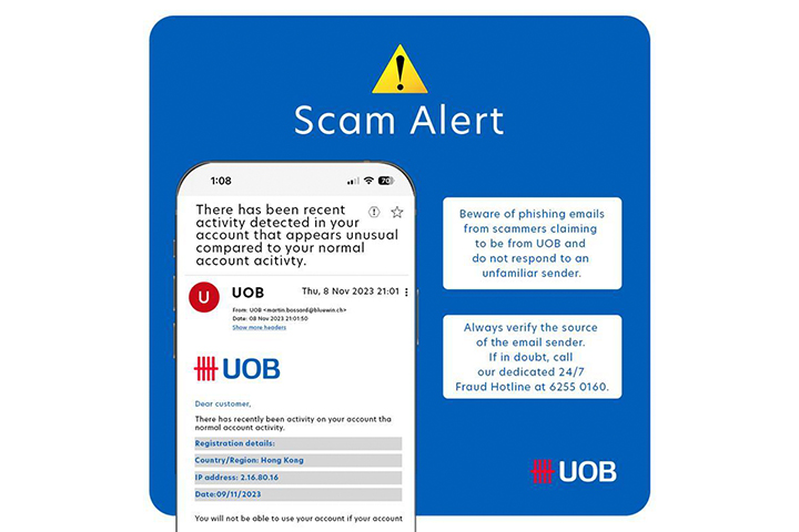 Received a suspicious email about unusual account activities from an suspicious email domain?