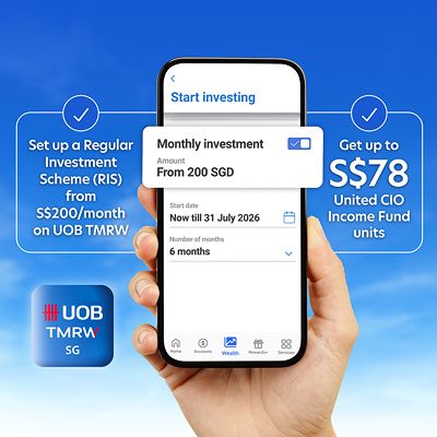 Invest regularly and get up to S$78 worth of United CIO Income Fund