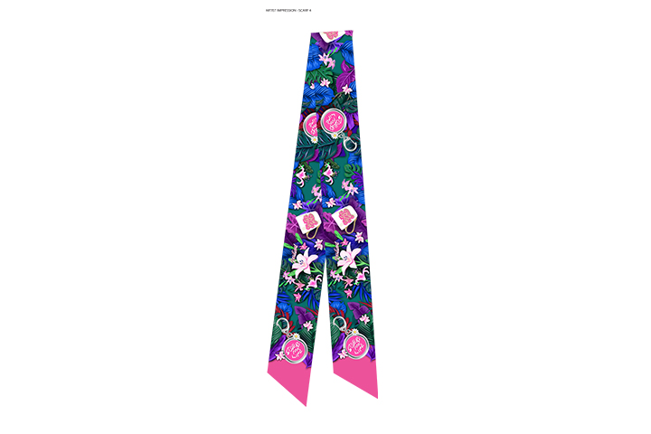 Collectible silk twilly scarf for the Unsung Hero:
