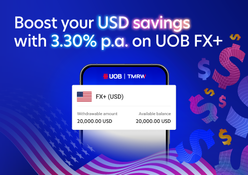 Up to 3.30% p.a. on USD savings