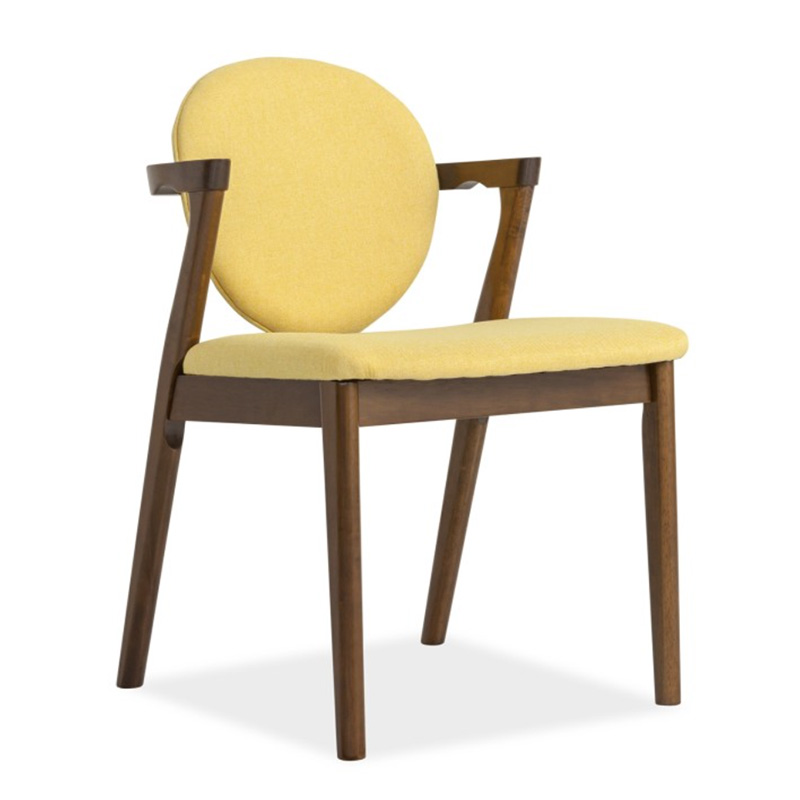 FortyTwo: Ronny Dining Chair Walnut with Yellow Cushion