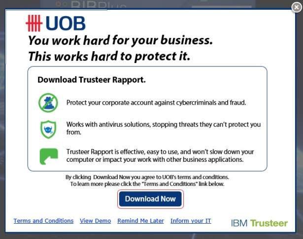 UOB : IBM® Security Trusteer Rapport™