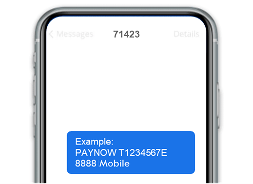 PayNow registration via SMS