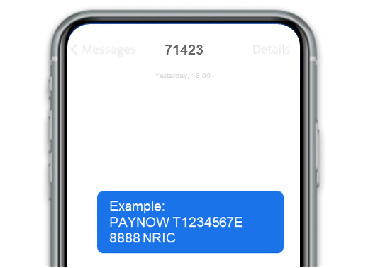 PayNow registration via SMS