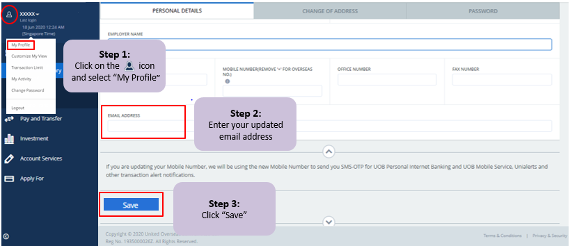 Uob Personal Internet Banking Email Update Campaign