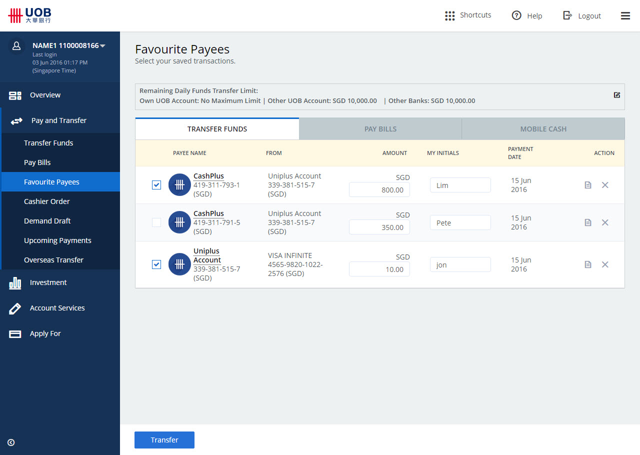 Uob Favourite Payees A Smarter Way To Transact