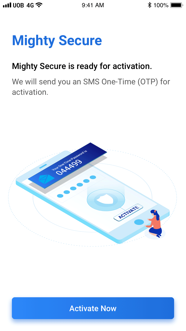 Tap on 'Activate Now' to complete your Mighty Secure registration.