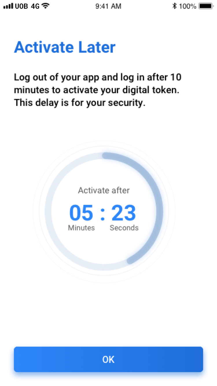 You will see a 10-minute countdown timer. You are required to log out of your app and log in again to activate your Mighty Secure