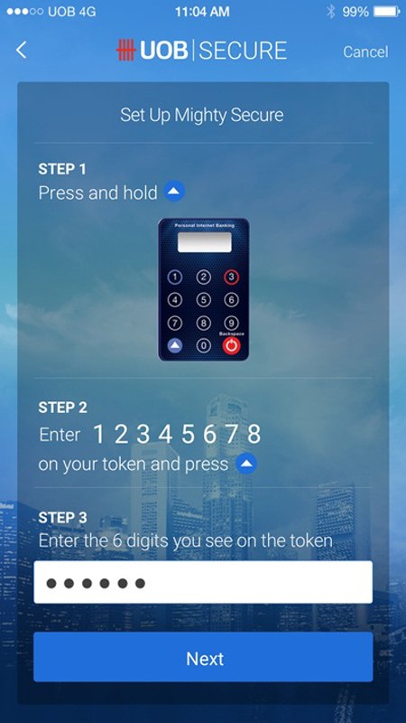 Perform a transaction sign once using your SecurePlus token